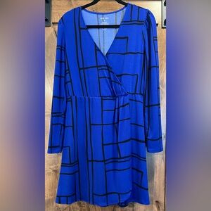 Blue Geometric Pattern Dress